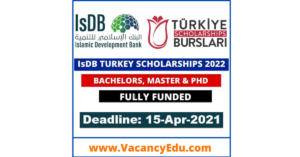 IsDB Turkiye Scholarships 2021