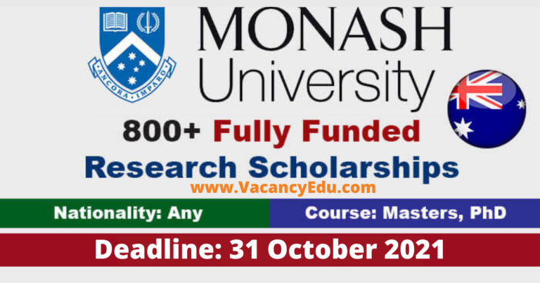 Monash University Scholarships 2021-22 in Australia