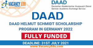 DAAD Helmut Schmidt Scholarship Programme 2022 in Germany