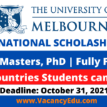 University of Melbourne Scholarships 2022 in Australia Fully Funded
