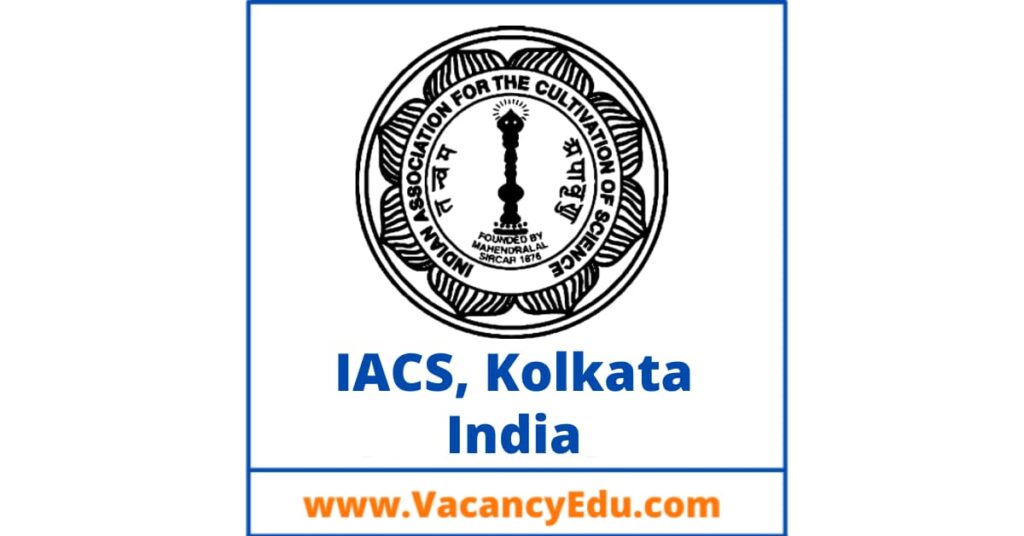 Research Associate-I Position at IACS, Jadavpur, Kolkata, India