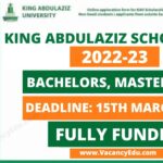 King Abdulaziz University Scholarship 2022-23 Fully Funded
